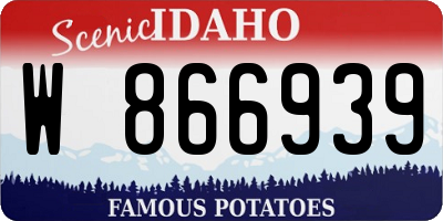 ID license plate W866939