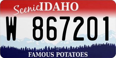 ID license plate W867201