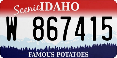 ID license plate W867415