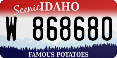 ID license plate W868680