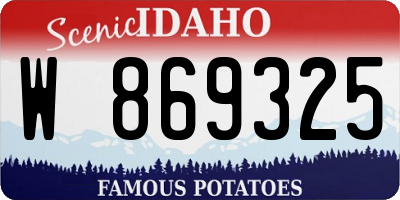 ID license plate W869325