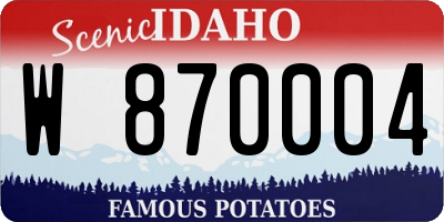 ID license plate W870004