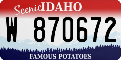 ID license plate W870672