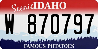 ID license plate W870797