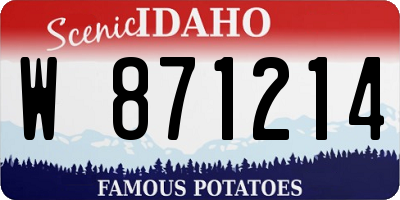 ID license plate W871214