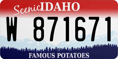 ID license plate W871671