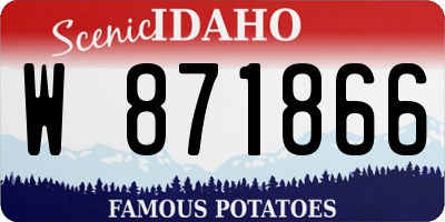 ID license plate W871866