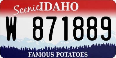 ID license plate W871889