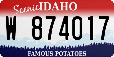 ID license plate W874017
