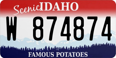 ID license plate W874874