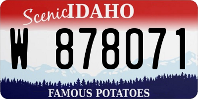ID license plate W878071