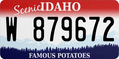 ID license plate W879672