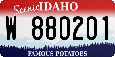 ID license plate W880201