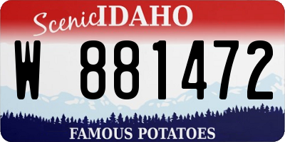 ID license plate W881472