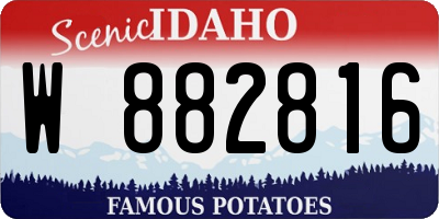 ID license plate W882816
