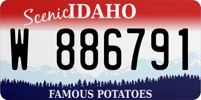 ID license plate W886791