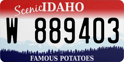 ID license plate W889403
