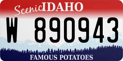 ID license plate W890943
