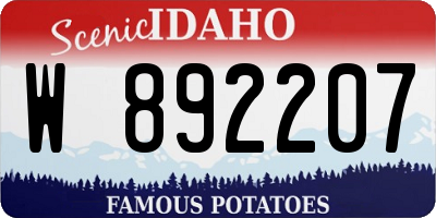 ID license plate W892207