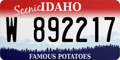 ID license plate W892217
