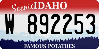 ID license plate W892253