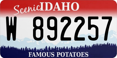 ID license plate W892257