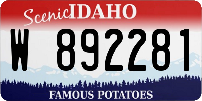 ID license plate W892281