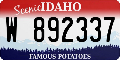 ID license plate W892337