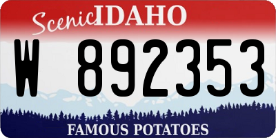 ID license plate W892353