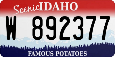 ID license plate W892377