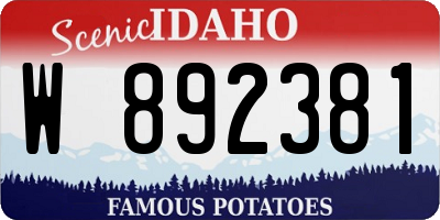 ID license plate W892381