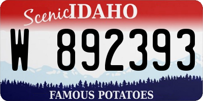 ID license plate W892393