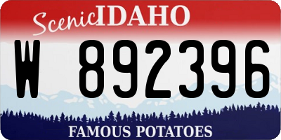 ID license plate W892396