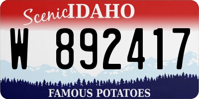 ID license plate W892417