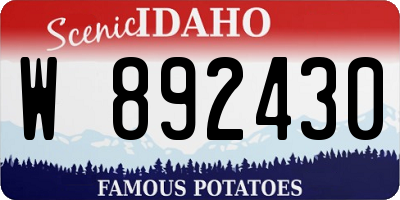 ID license plate W892430