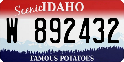 ID license plate W892432