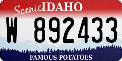 ID license plate W892433