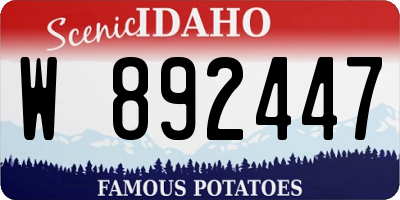 ID license plate W892447
