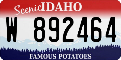ID license plate W892464