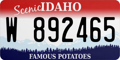 ID license plate W892465