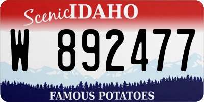 ID license plate W892477