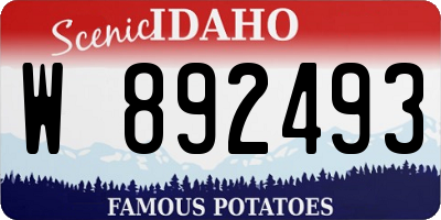 ID license plate W892493