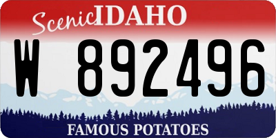 ID license plate W892496