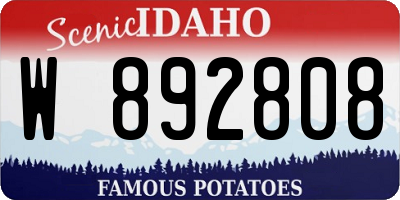 ID license plate W892808