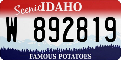 ID license plate W892819