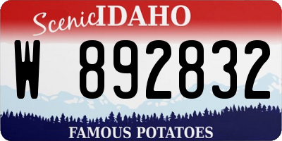 ID license plate W892832