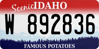 ID license plate W892836