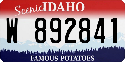 ID license plate W892841