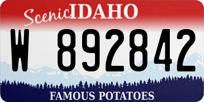 ID license plate W892842