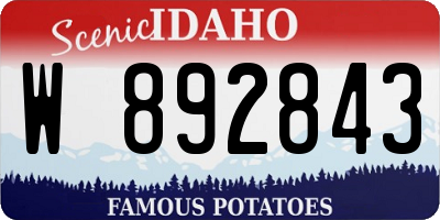 ID license plate W892843